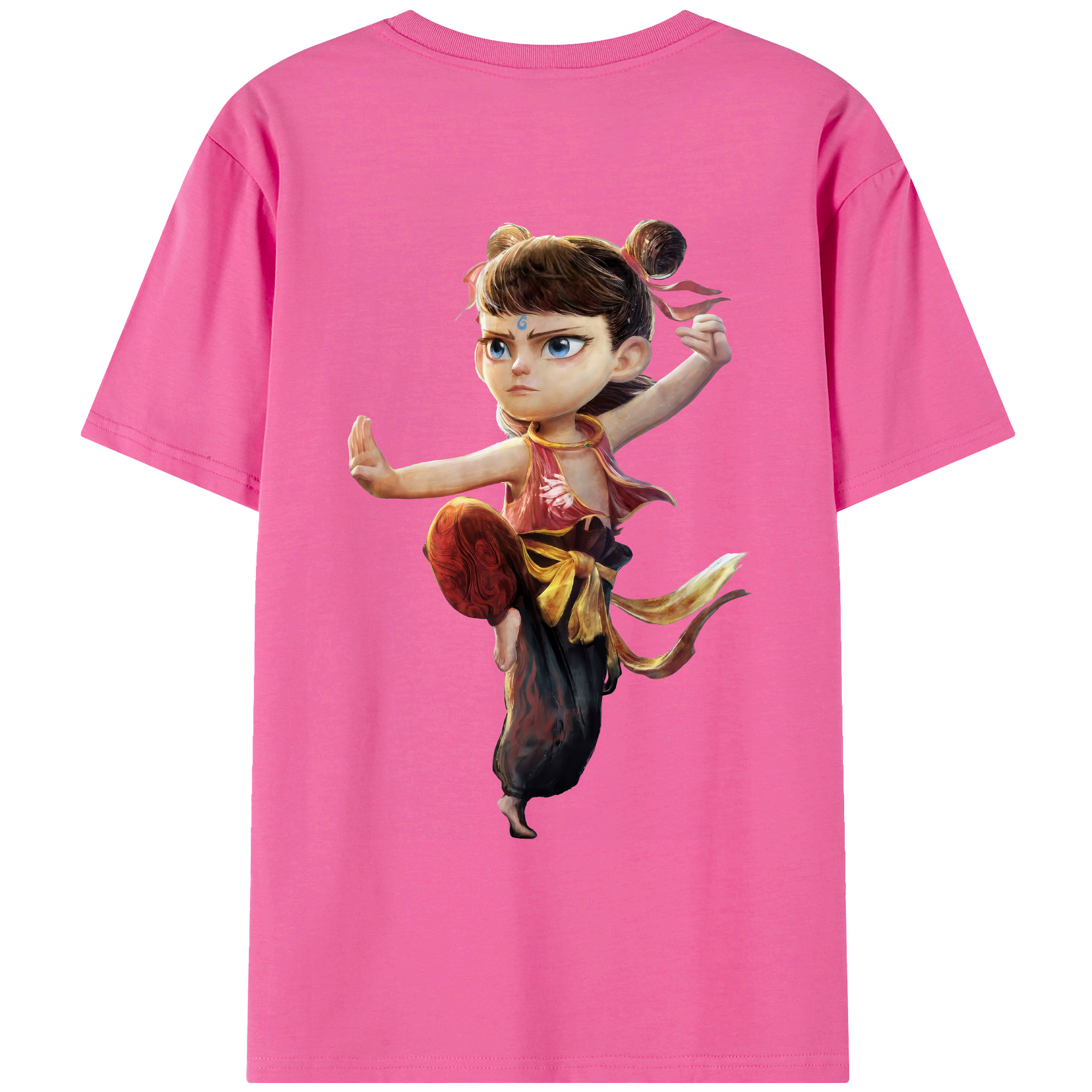 （画像用） Ne Zha 2 ナタ 魔童の大暴れ レディース半袖Tシャツ(バックプリント)